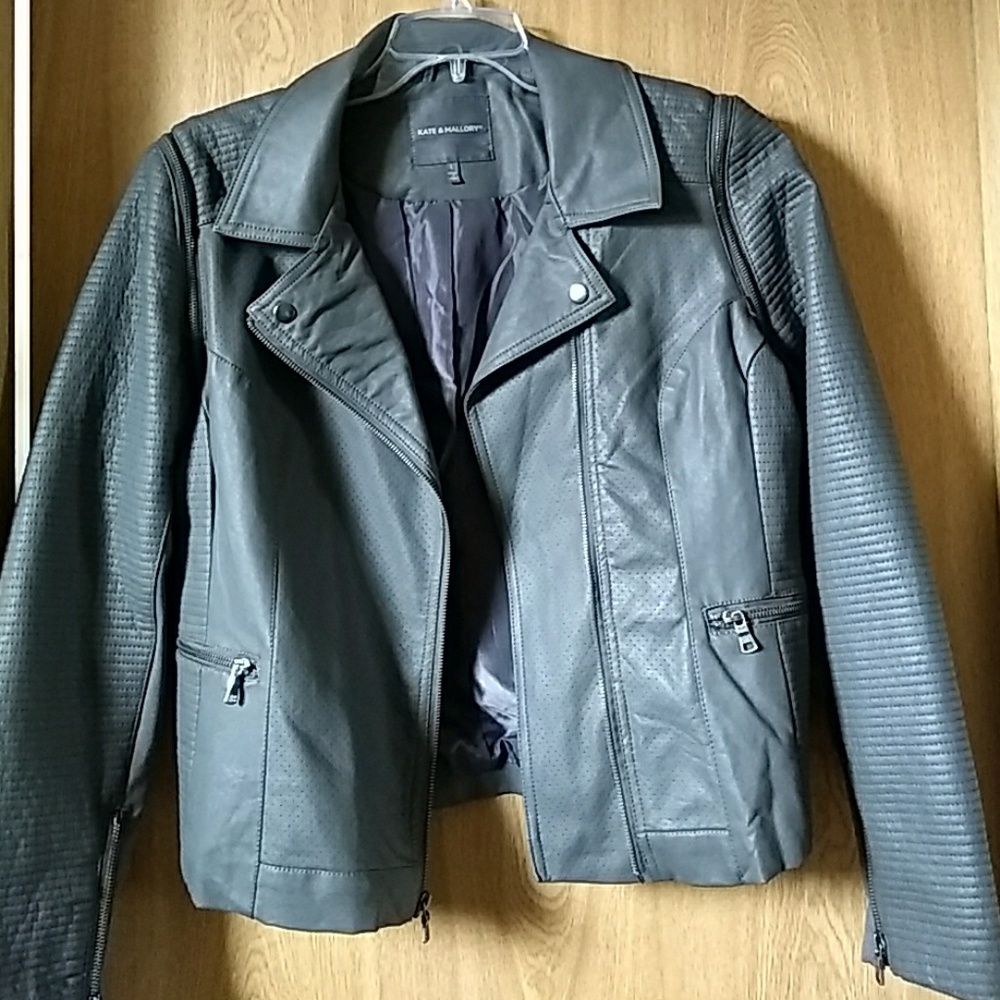 Grey faux leather